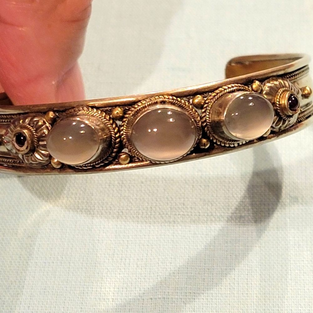Elegant Moon Stone Cuff Bracelet